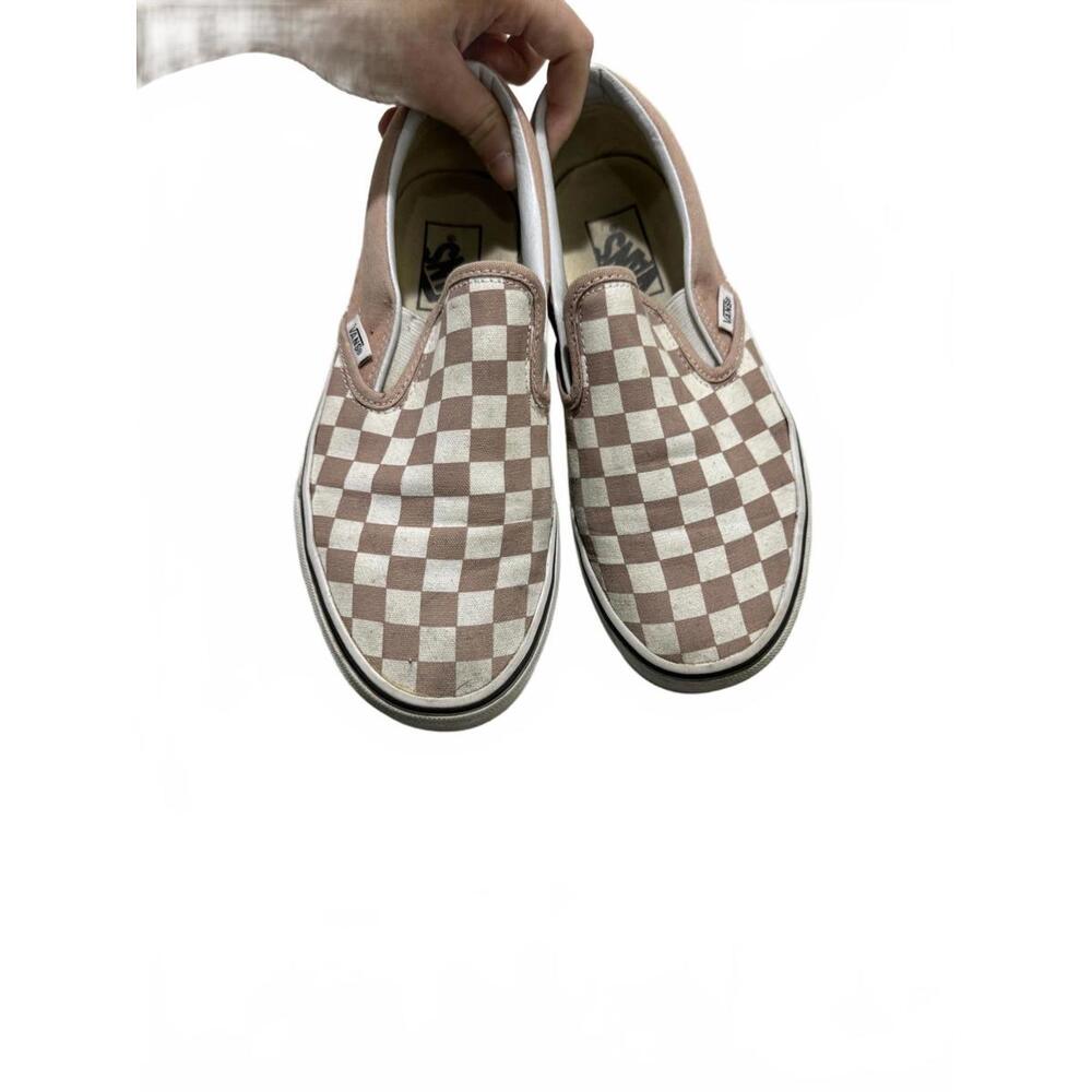 {SOLD} Vans Classic Slip-on White Taupe Checkerboard Canvas Skate Shoe- Size 7.5 - Picture 2 of 9